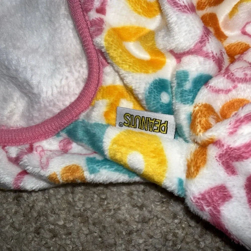 Peanuts Snoopy Woodstock Pet Pajamas XS Pink Fleece Dog PJs Excellent